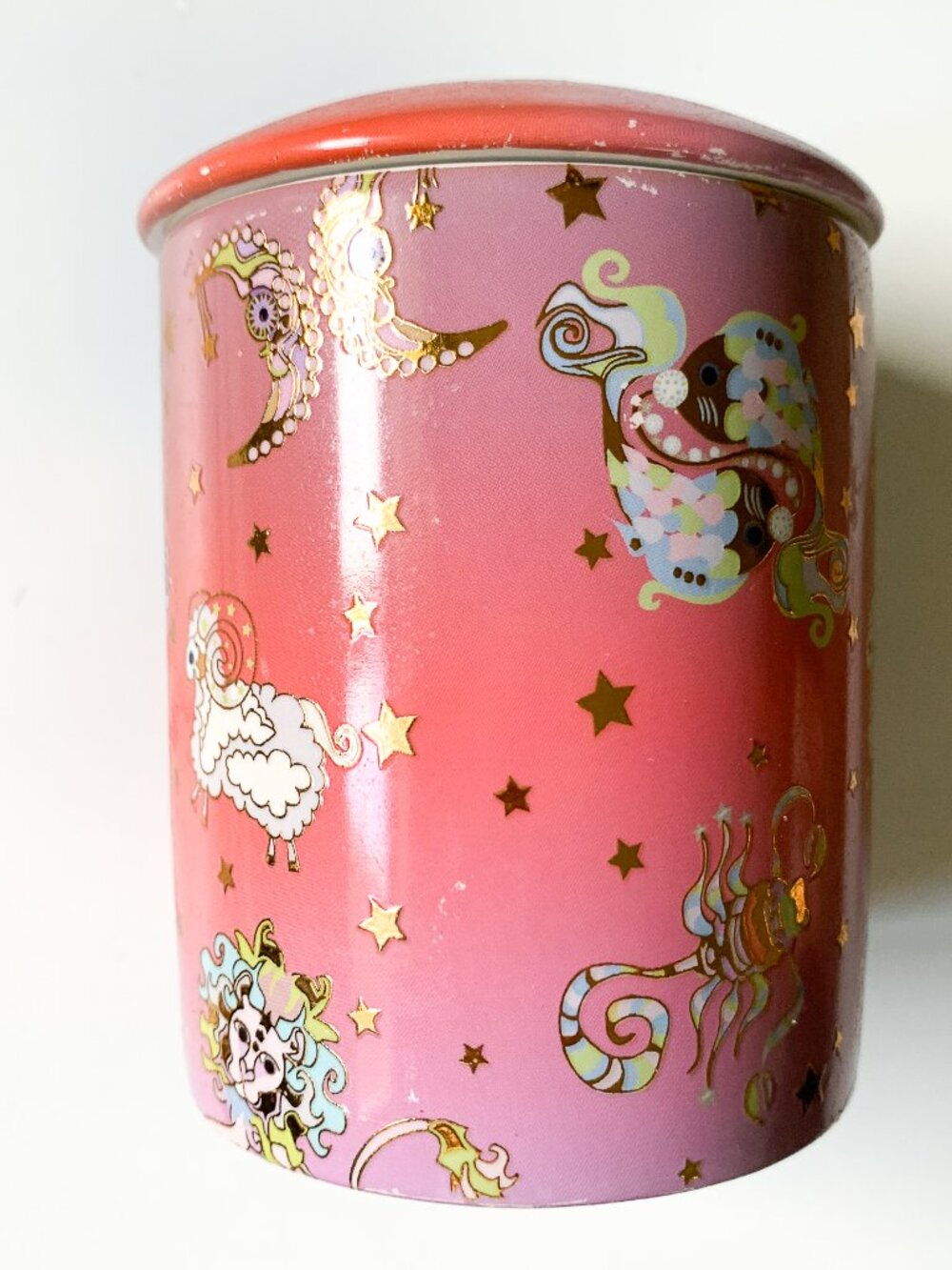 Ceramic Trinket Dish Jar Celestial Decor Astrology Zodiac Signs Gold Stars